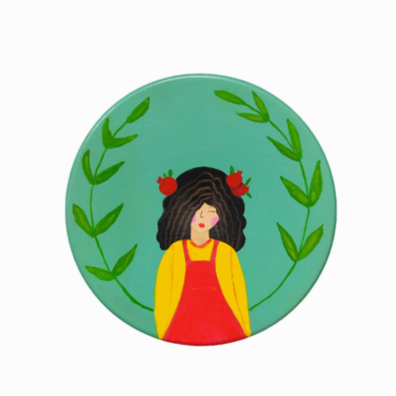 بشقاب دیوارکوب سفالی مدل دختر کد 1