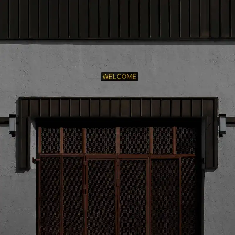 چراغ دیواری نئون دیزاین طرح Welcome-BL_YL