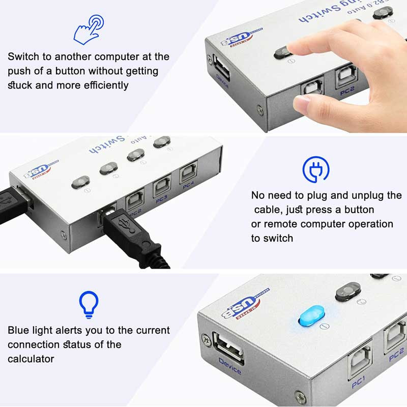 هاب سویچ 4 پورت پرینتر نت پیل مدل SWH24
