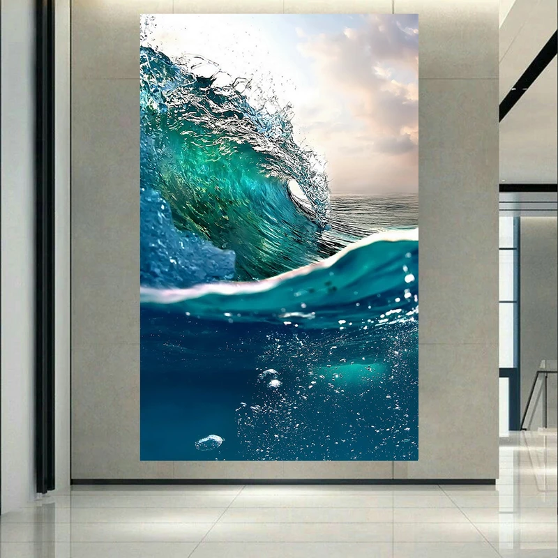 پوستر بک لایت طرح طبیعت مدل موج خروشان دریا کد AR30620