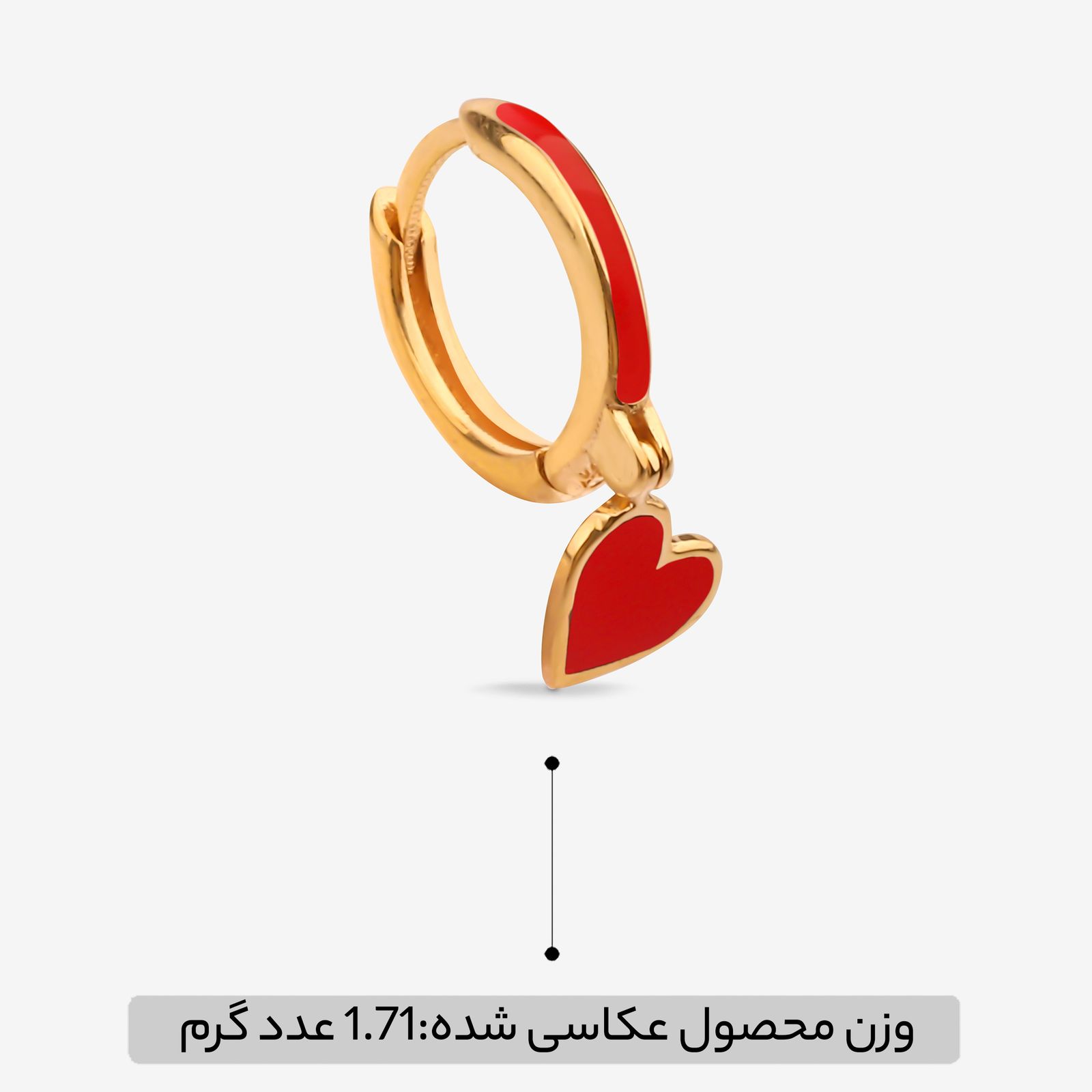 گوشواره حلقه‌ای طلا کم اجرت  18 عیار زنانه گلدم مدل E244028 -  - 4