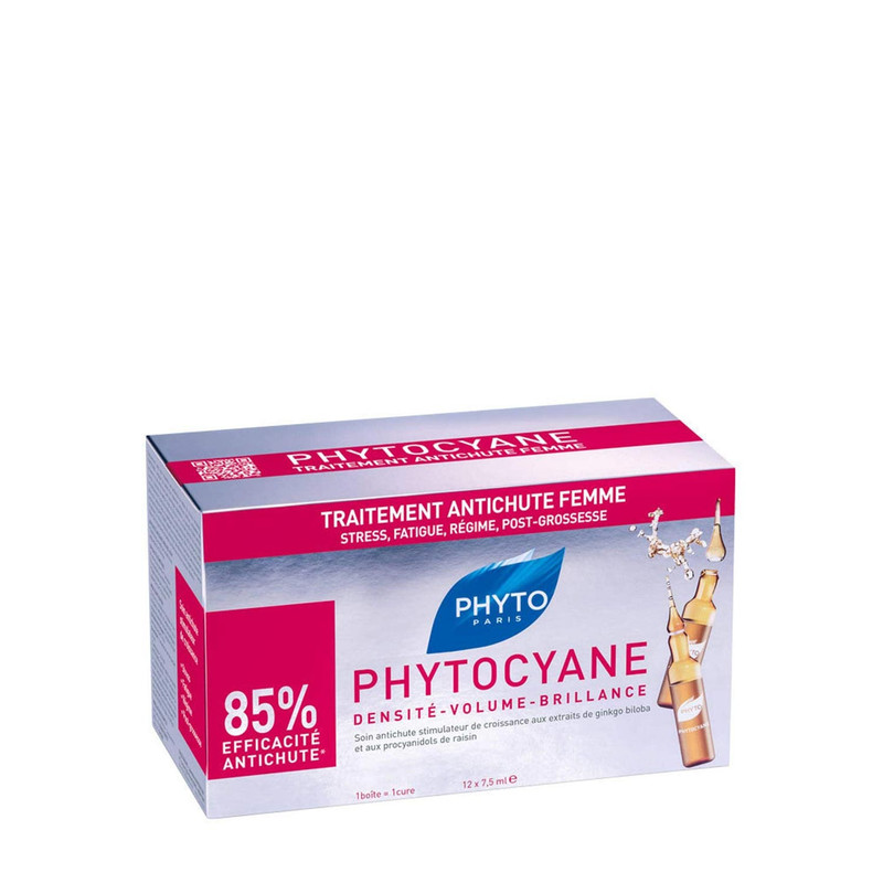 محلول ضدریزش مو فیتو مدل cyane حجم 7.5 میلی لیتر بسته 12 عددی