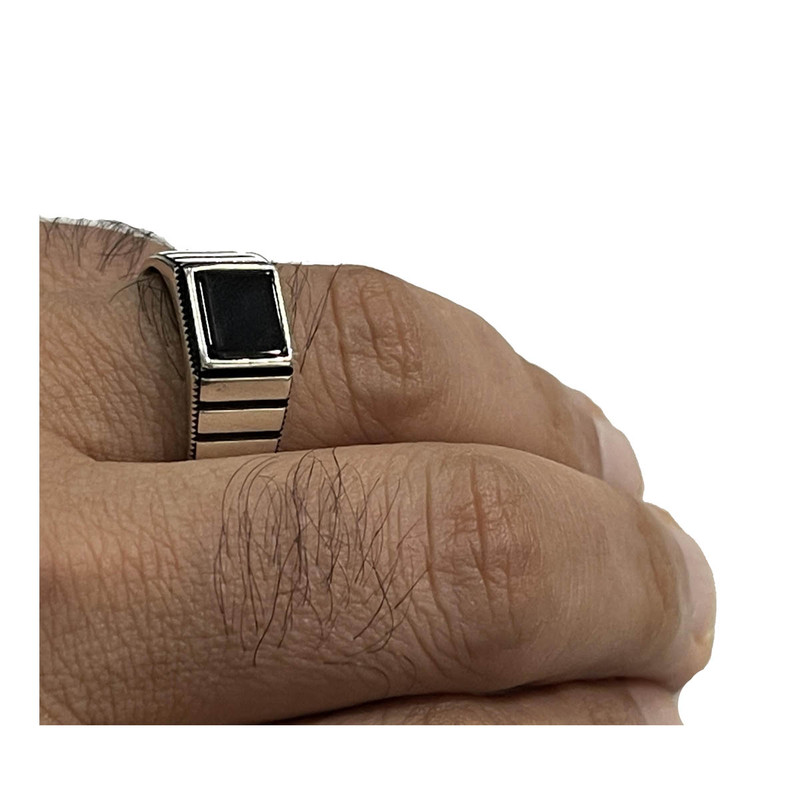 انگشتر نقره مردانه مدل عقیق 020