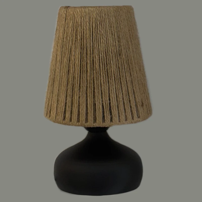 آباژور رومیزی نورهام مدل مکرومه کنفی NHM-BLCKSISILY-KNF15