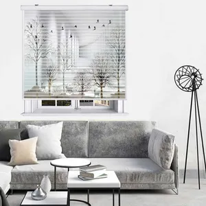 پرده زبرا زیو مدل سیلوئت 3D1521 سایز 150x150 سانتی متر