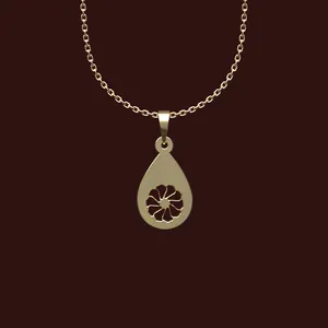 گردنبند طلا 18 عیار زنانه مدوپد مدل گل کد X2-1-1249