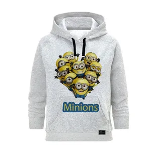 هودی زنانه مدل مینیون ها کد J158 رنگ طوسی