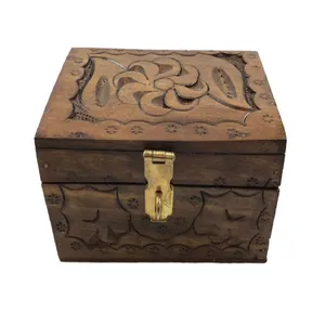 جعبه هدیه مدل صندوق چوبی طرح منبت کاری