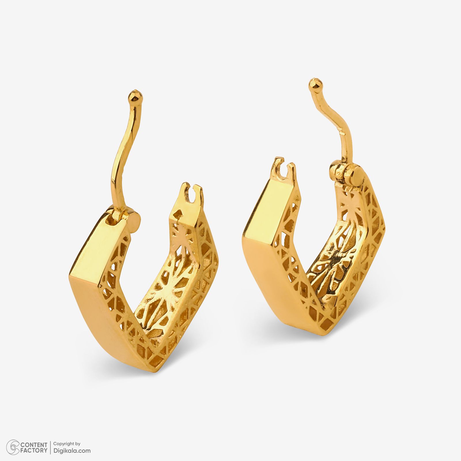 گوشواره کلیپسی طلا 18 عیار زنانه گلدم مدل E245016 -  - 4