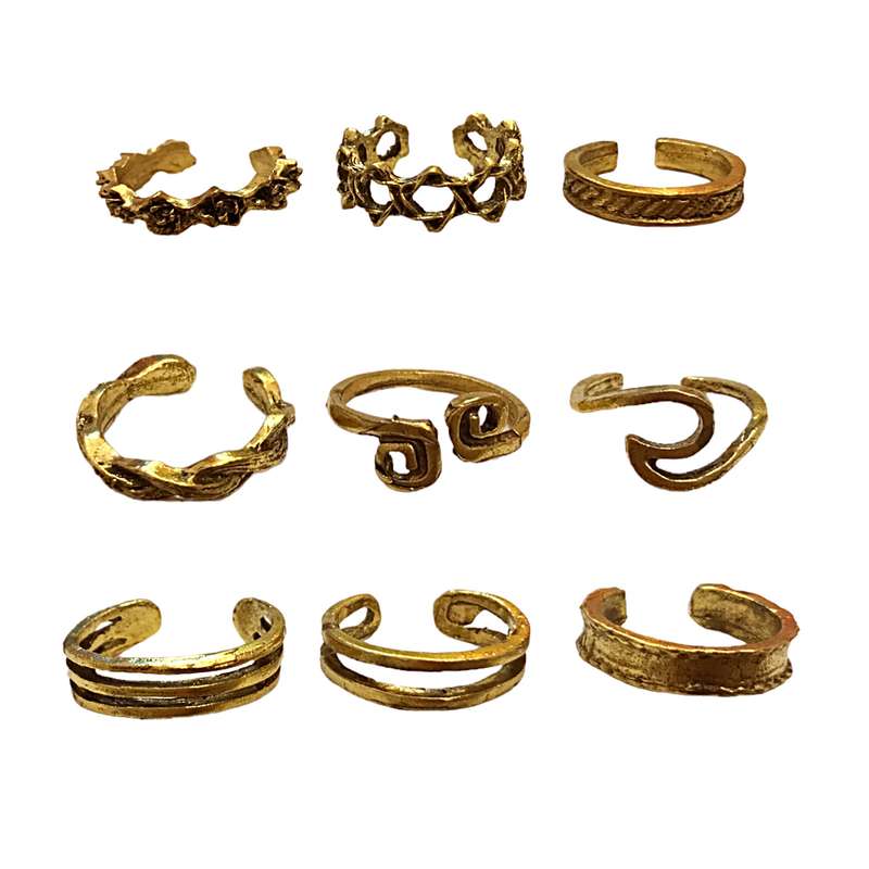 انگشتر زنانه مدل رینگ پا و دست مجموعه 9 عددی