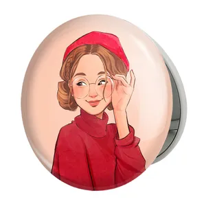 آینه جیبی خندالو طرح دخترانه مدل تاشو کد 25651 