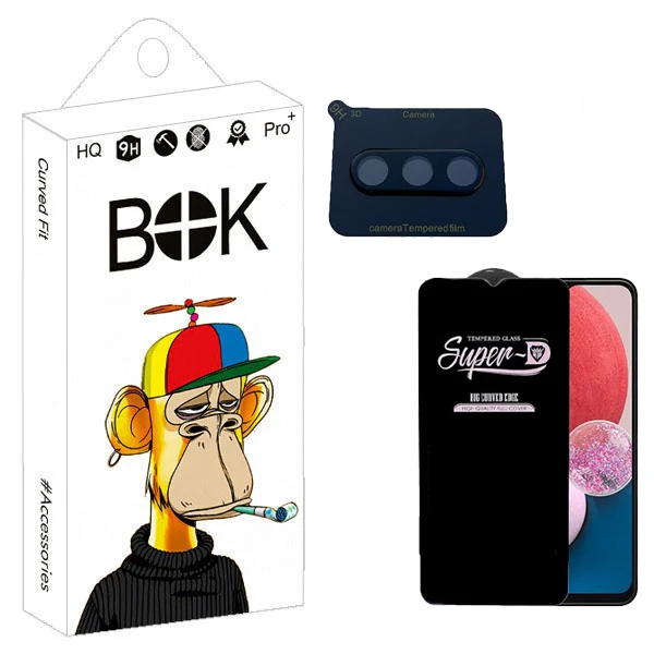 محافظ صفحه نمایش بوک مدل SuperD مناسب برای گوشی موبایل سامسونگ Galaxy A13 به همراه محافظ لنز