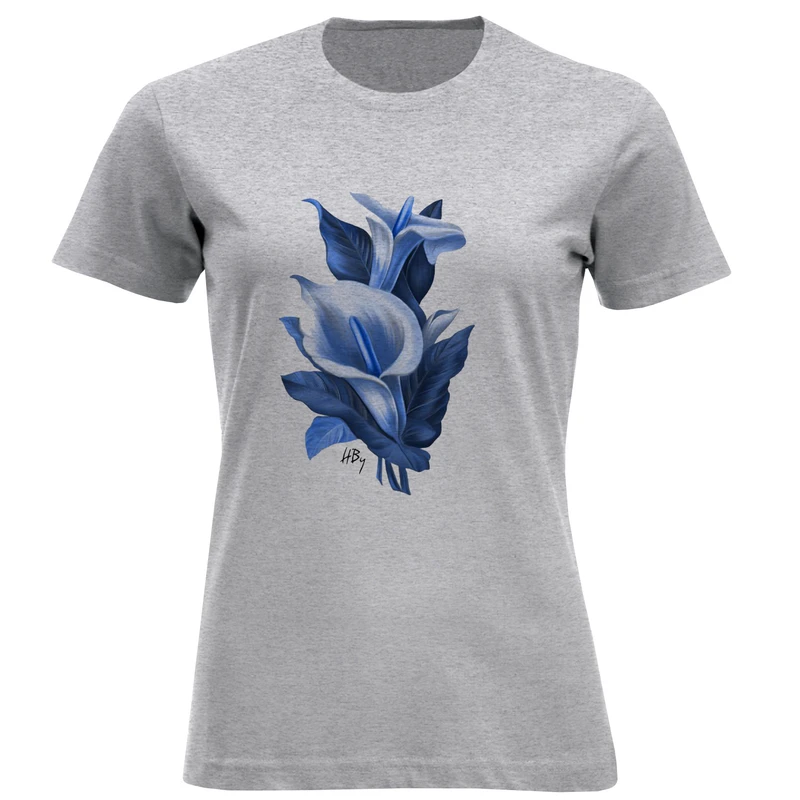 تی شرت آستین کوتاه زنانه مدل گل شیپوری D281