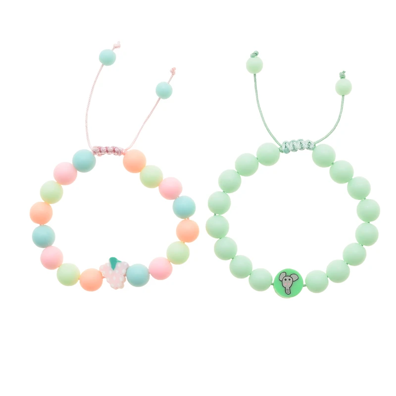 دستبند دخترانه دلنار گالری مدل فیل و انگور بسته 2 عددی