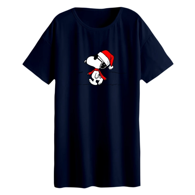 تی شرت لانگ زنانه مدل اسنوپی کریسمس کد 03