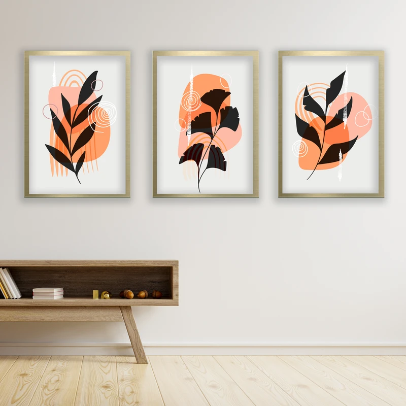 تابلو مدل مینیمال دکوراتیو کد LA-G30118 مجموعه 3 عددی