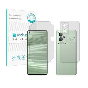 Rockspace HyGEL model clear screen protector suitable for Realme GT2 Pro mobile phone along with the phone back protector