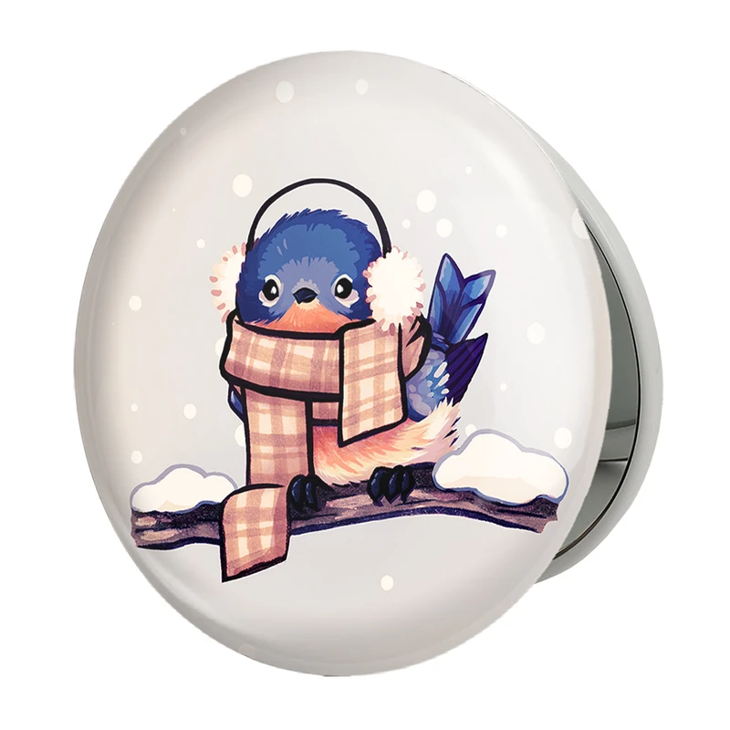 آینه جیبی خندالو طرح گنجشک حیوانات بامزه مدل تاشو کد 21060 