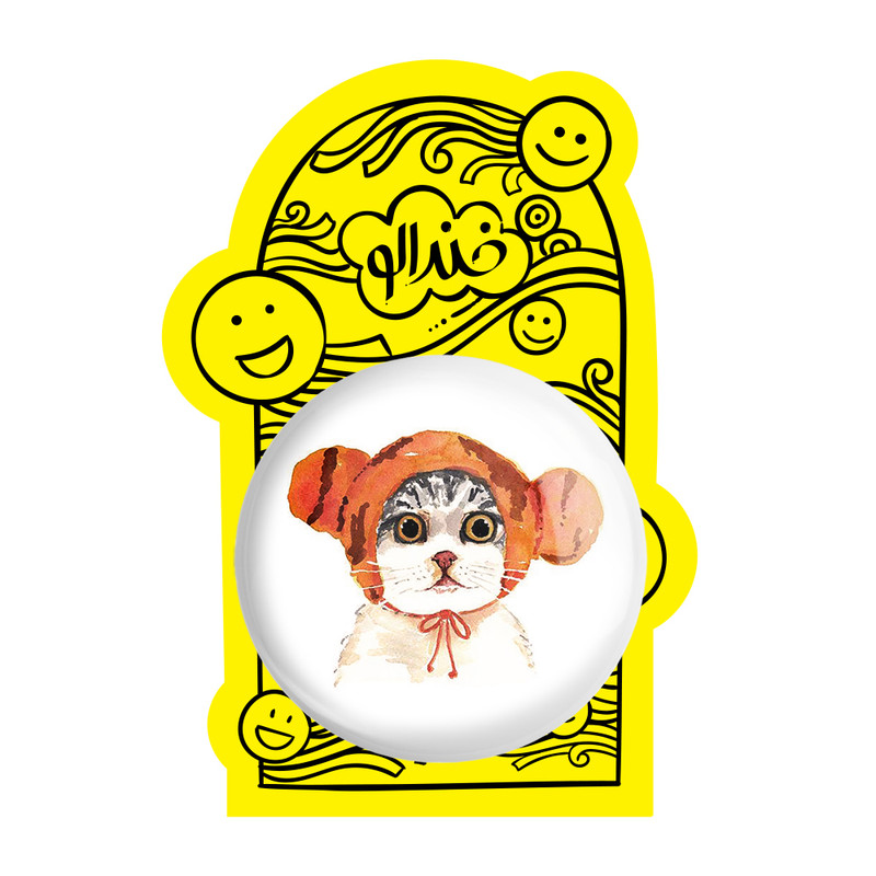 آینه جیبی خندالو طرح گربه مدل تاشو کد 5185