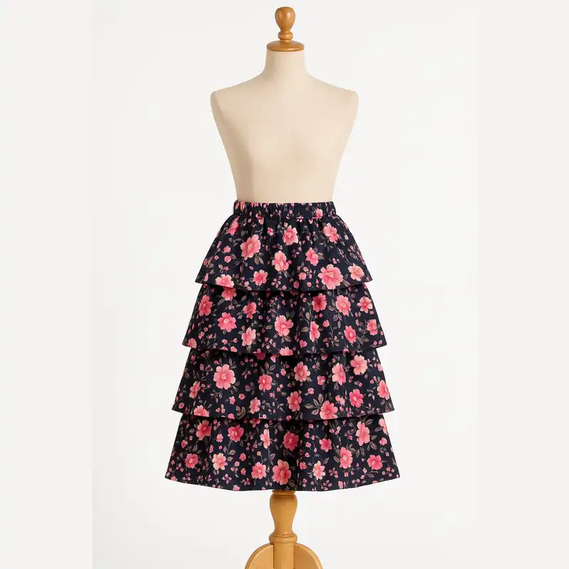 دامن چین‌دار زنانه مدل کد ۰۳۲۰ رنگ مشکی