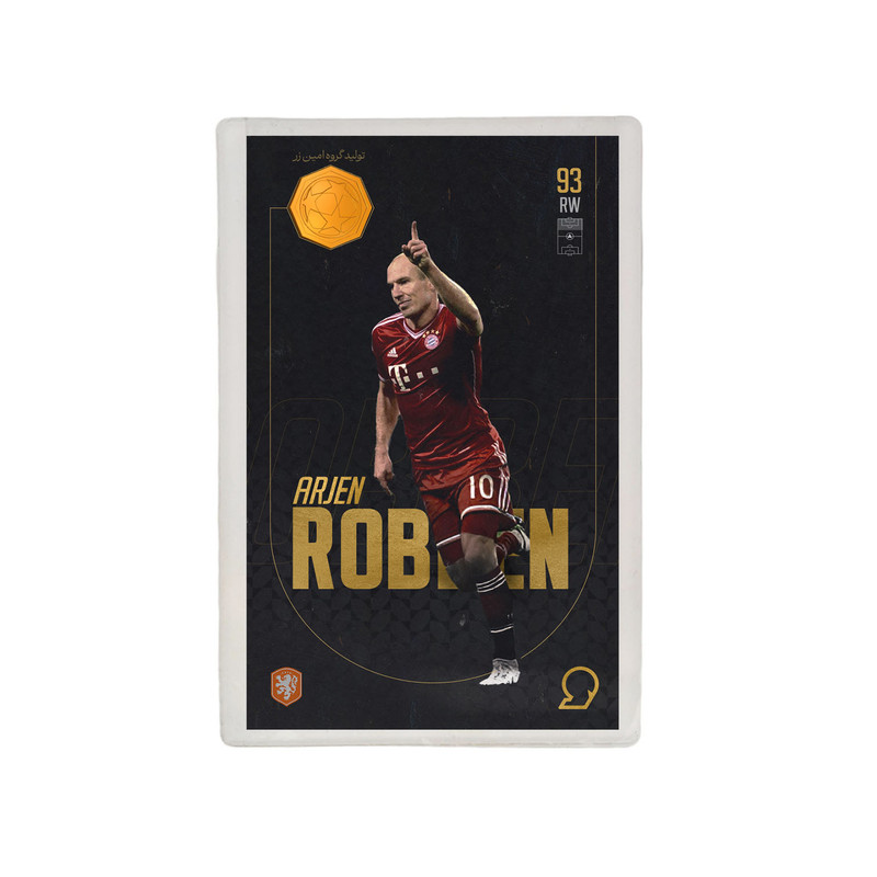 طلا گرمی 18 عیار مدوپد مدل Arjen Robben طرح فوتبالی 2025 کد SO10009