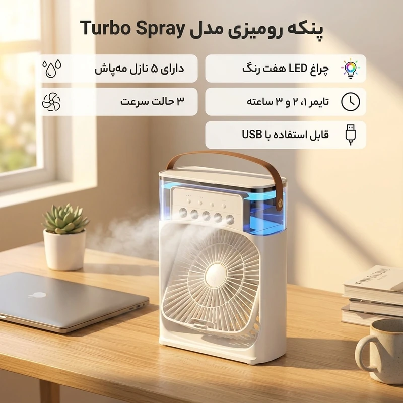 عکس شماره 2 : پنکه رومیزی مدل turbo spray