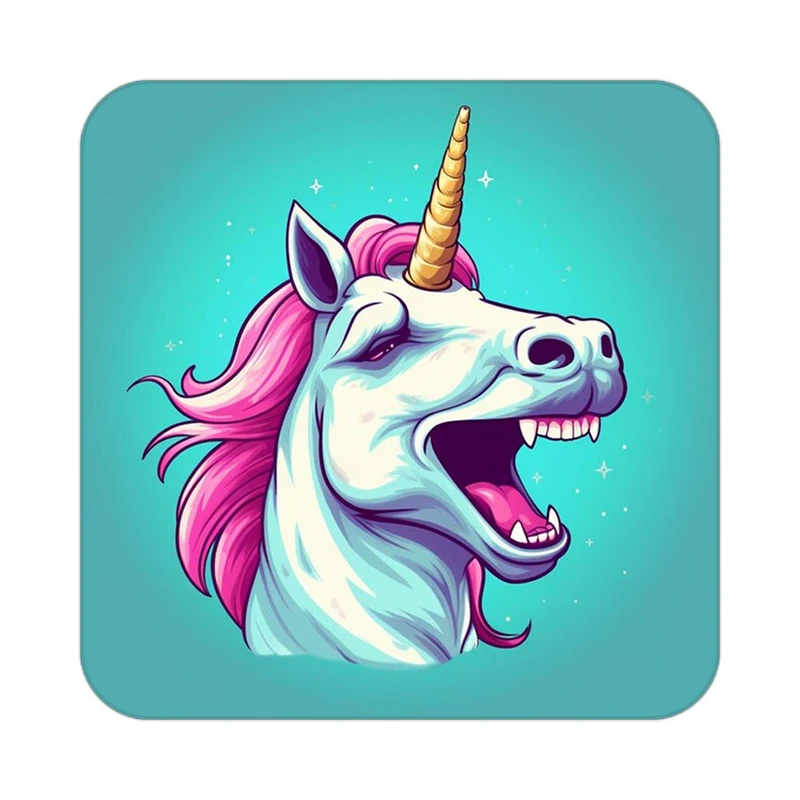 زیر لیوانی کاکتی طرح اسب تک شاخ و یونیکورن مدل mp29857