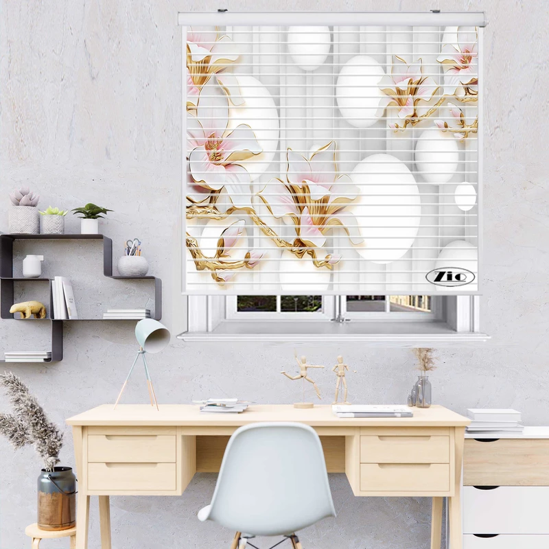 پرده زبرا زیو مدل سیلوئت 3D1262 سایز 150x150 سانتی متر