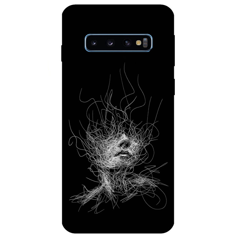 کاور مگافون طرح اسکچ صورت مدل 7423 مناسب برای گوشی موبایل سامسونگ Galaxy S10