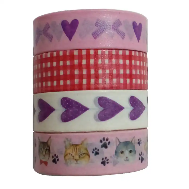 چسب نواری مدل واشی کد 123 عرض 1.2 سانتی متر مجموعه 4 عددی