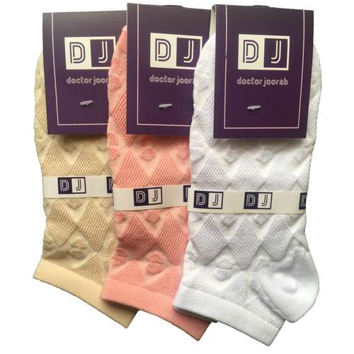 جوراب زنانه دکتر جوراب مدل مچی پنبه کد 4010412-101  بسته 3 عددی