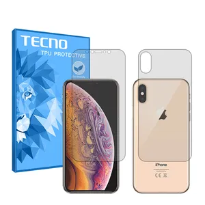Tecno HyGEL model transparent screen protector suitable for Apple iPhone XS mobile phone along with the phone back protector