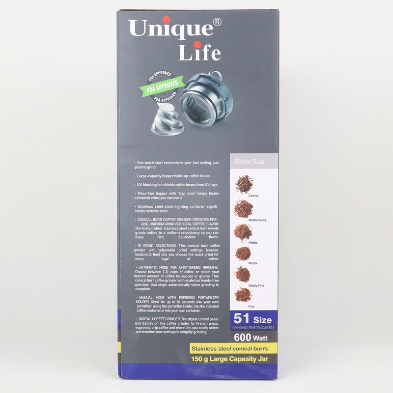 آسیاب قهوه یونیک لایف مدل UL-CG019S