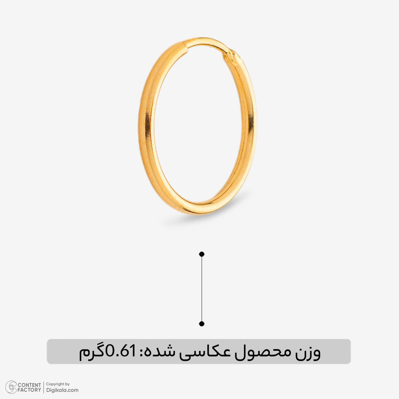 گوشواره حلقه‌ای طلا 18 عیار زنانه طلای صداقت مدل GU-HS1 - 6