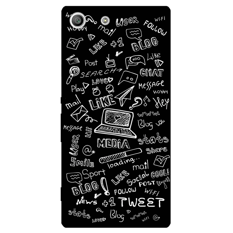 کاور مگافون طرح رسانه های اجتماعی مدل 1898 مناسب برای گوشی موبایل سونی Xperia M5 