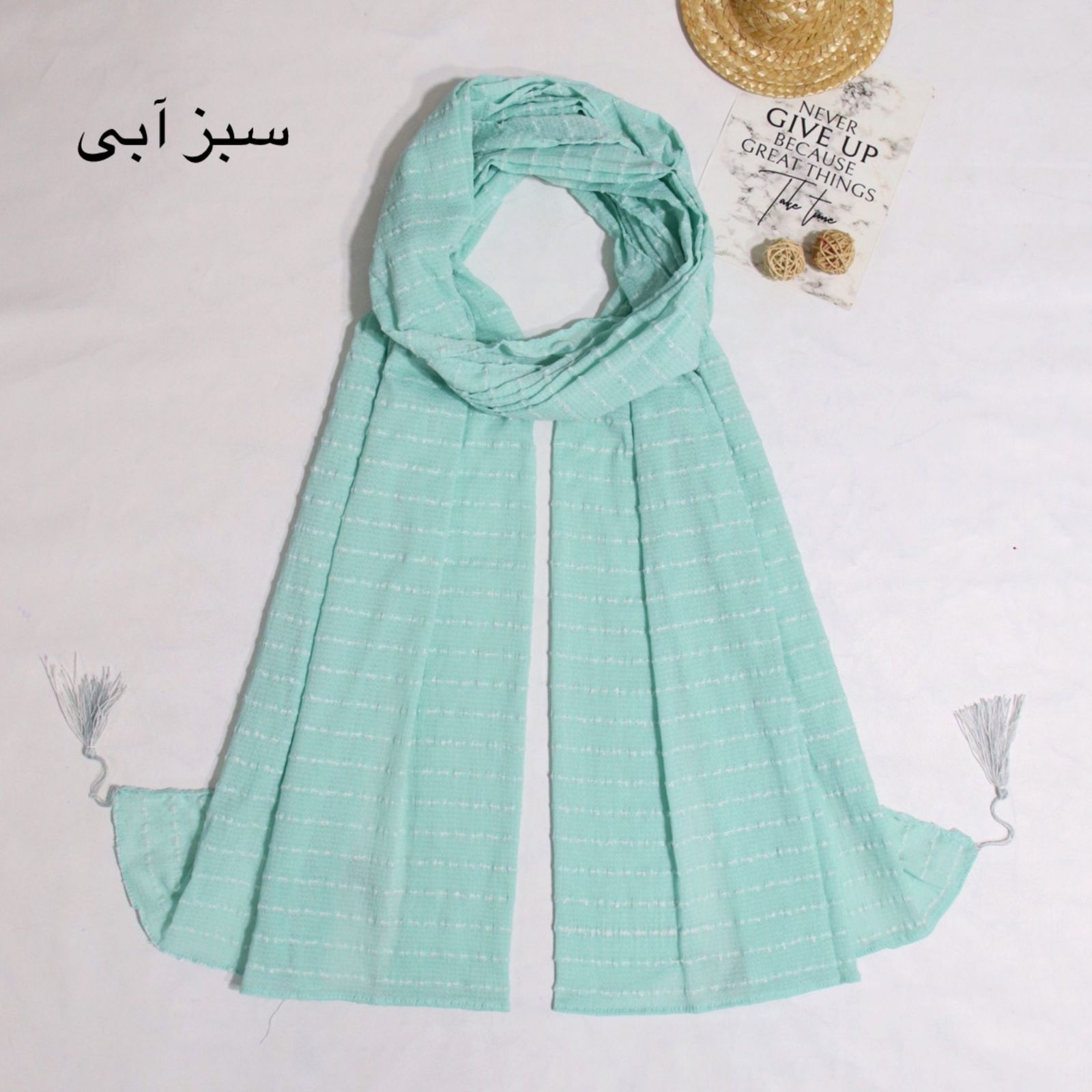 شال زنانه مدل نخی ساده پاییزه طرح کوک دوزی کد ana-9200 -  - 15