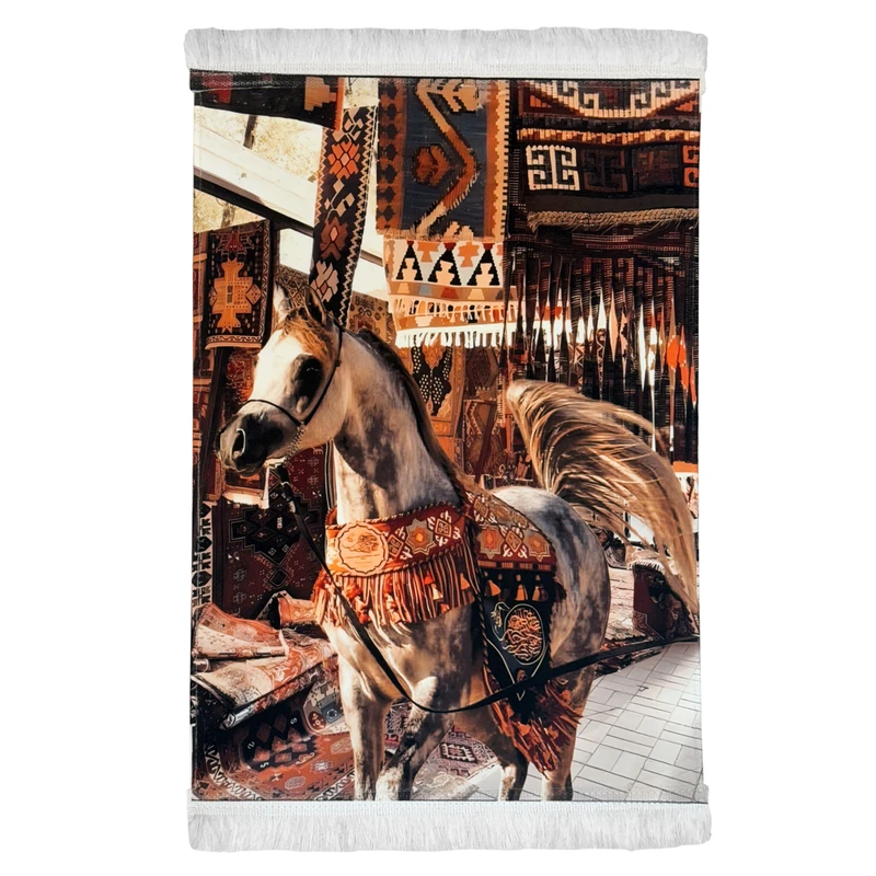 فرش ماشینی دیوارکوب طرح اسب نجیب کد 70*100