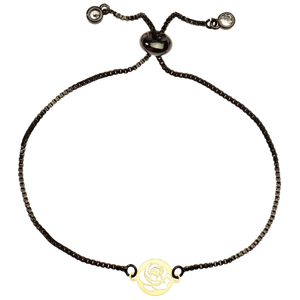 دستبند طلا 18 عیار دخترانه کرابو طرح گل رز مدل Krd1110