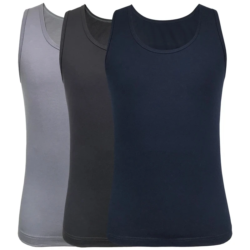 زیرپوش رکابی یقه گرد مردانه مدل AT014 مجموعه 3 عددی