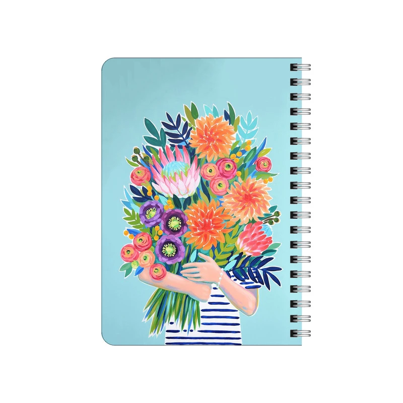 دفترچه یادداشت بامبیلیپ مدل چوبی طرح دختر و گلهای رنگی کد 0119916