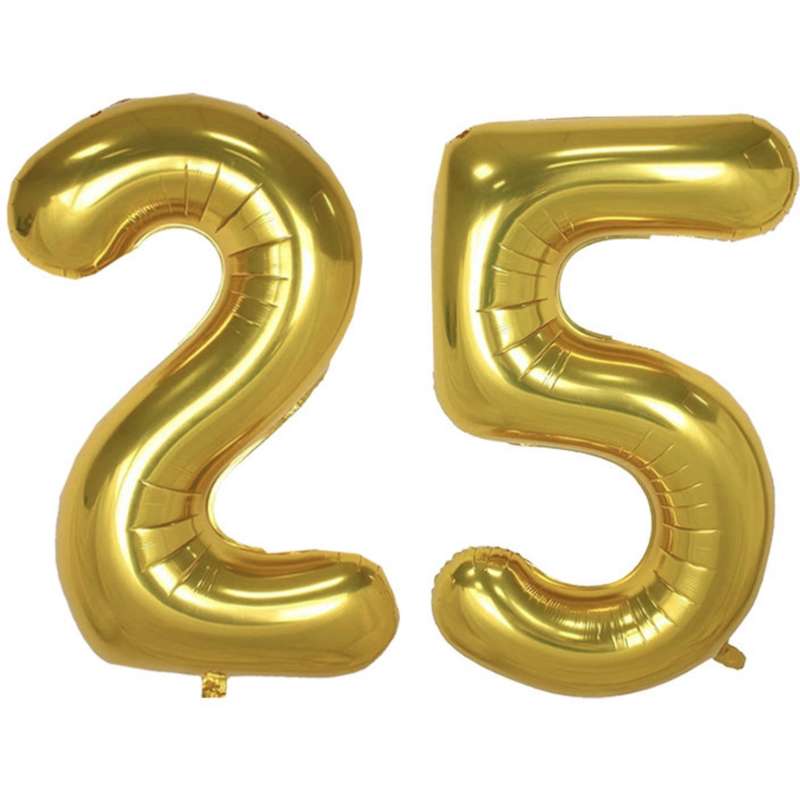 بادکنک فویلی پارتی لند تهران طرح عدد بیست و پنج کد twenty five25 بسته 2 عددی
