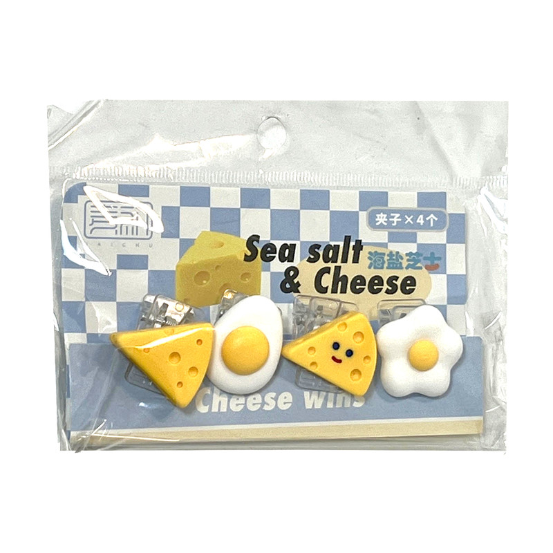 گیره کاغذ مدل فانتزی طرح پنیر بسته 4 عددی
