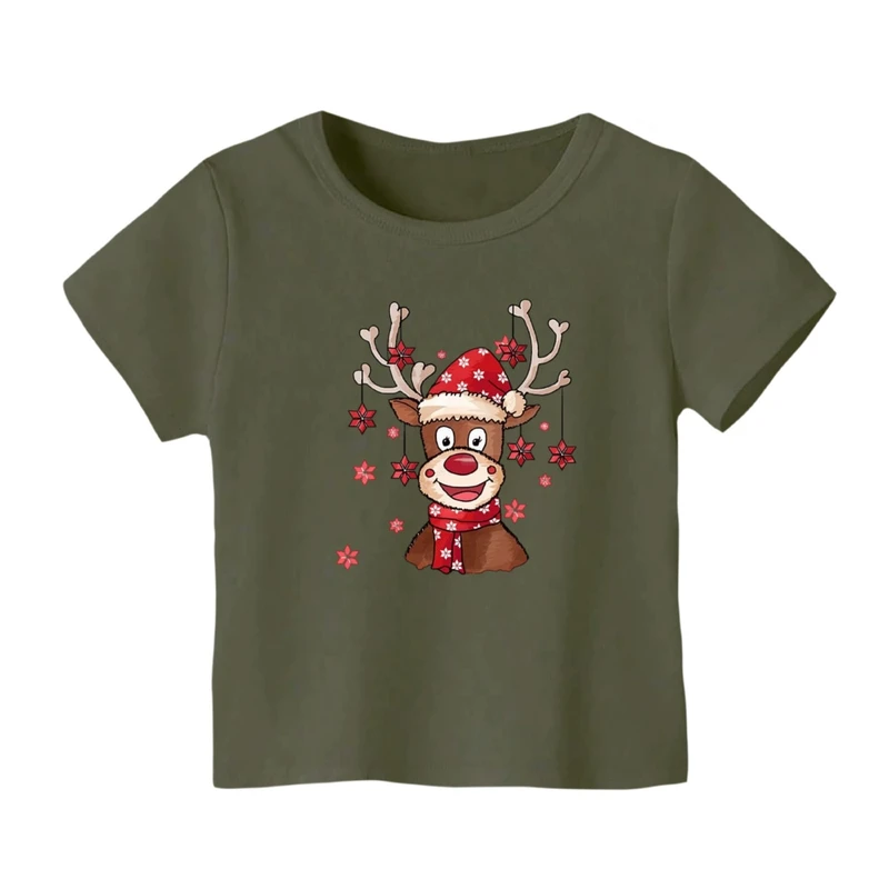 تی شرت آستین کوتاه بچگانه مدل گوزن کریسمس کد 20