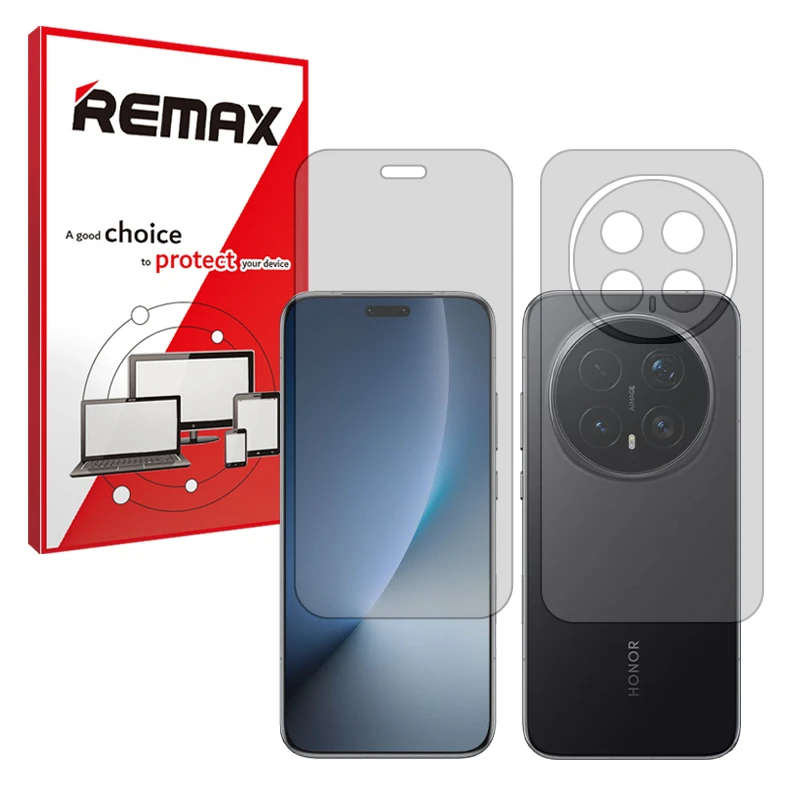 محافظ صفحه نمایش مات ریمکس مدل تمام صفحه مناسب برای گوشی موبایل آنر Magic8 Pro به همراه محافظ پشت گوشی
