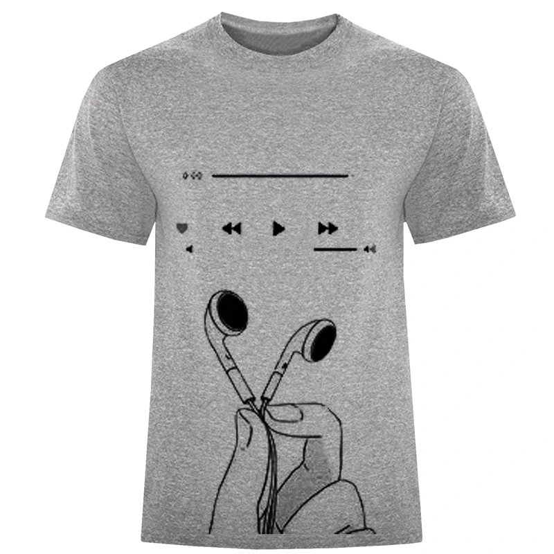 تیشرت آستین کوتاه مردانه مدل هندزفری A63