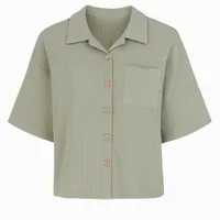 شومیز آستین سه ربع یقه برگردان زنانه مدل کد 50503