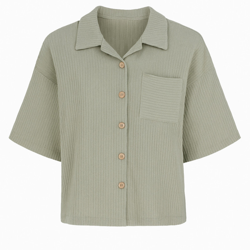 شومیز آستین سه ربع یقه برگردان زنانه مدل کد 50503