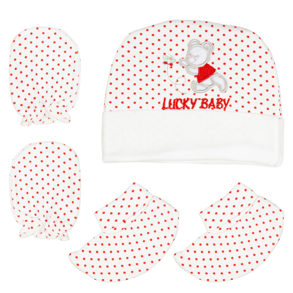   ست 3 تکه لباس نوزادی لاکی بی بی مدل 5014