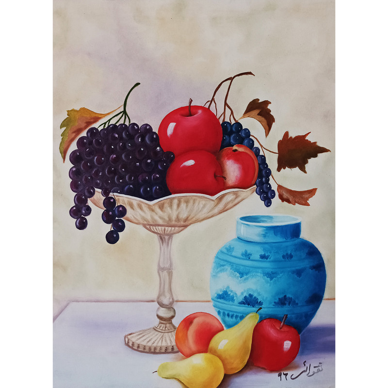 تابلو نقاشی رنگ روغن طرح میوه مدل طبیعت بی جان 1