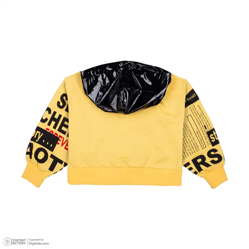 هودی کراپ زنانه مدل 9520 رنگ زرد